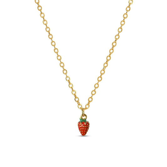 Mini Strawberry Charm Necklace - Sunday Girl by Amy DiLamarraNecklace