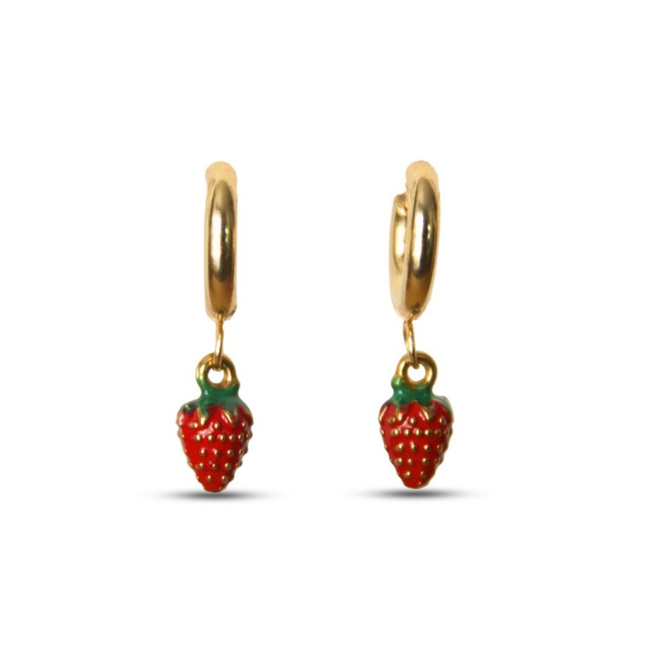 Mini Strawberry Earrings - Sunday Girl by Amy DiLamarra