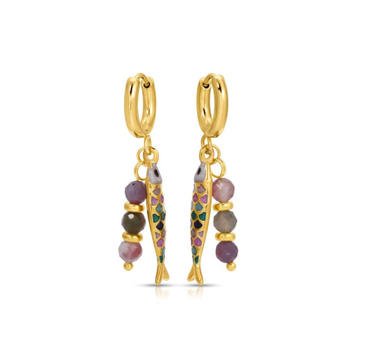 Multi Color Fish Earrings - Sunday Girl by Amy DiLamarraEarrings