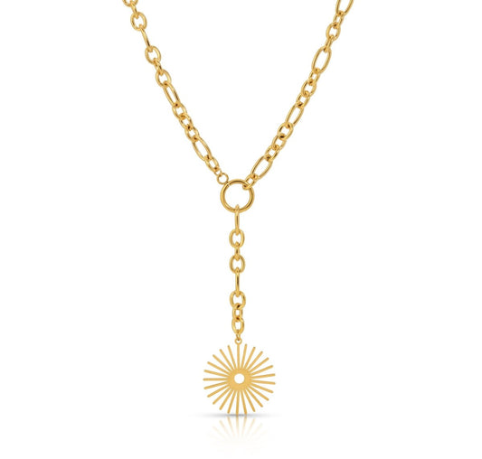 NK - 542 | Radial Sun Chunky Chain Y - Necklace - Sunday Girl by Amy DiLamarraNecklaces