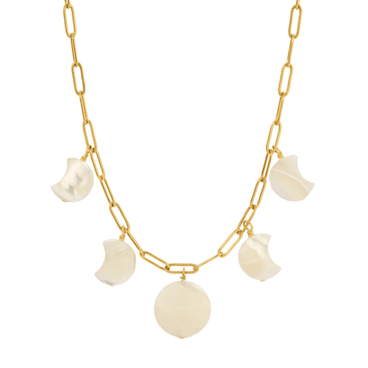 NK - 669 | Moon - phase Mother of Pearl Necklace - Sunday Girl by Amy DiLamarraNecklaces