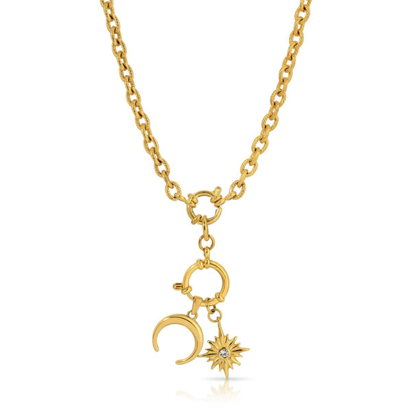NK-671 | Celestial Double Mariner Clasp Necklace - Sunday Girl by