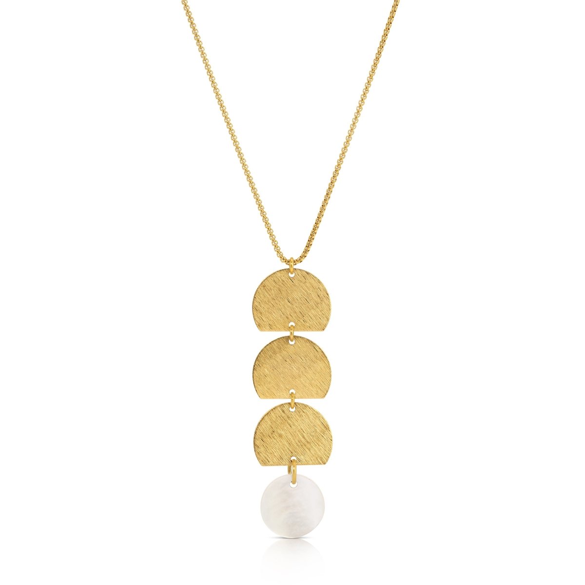 Phoebe Brass & Shell Statement Necklace - Sunday Girl by Amy DiLamarraNecklace