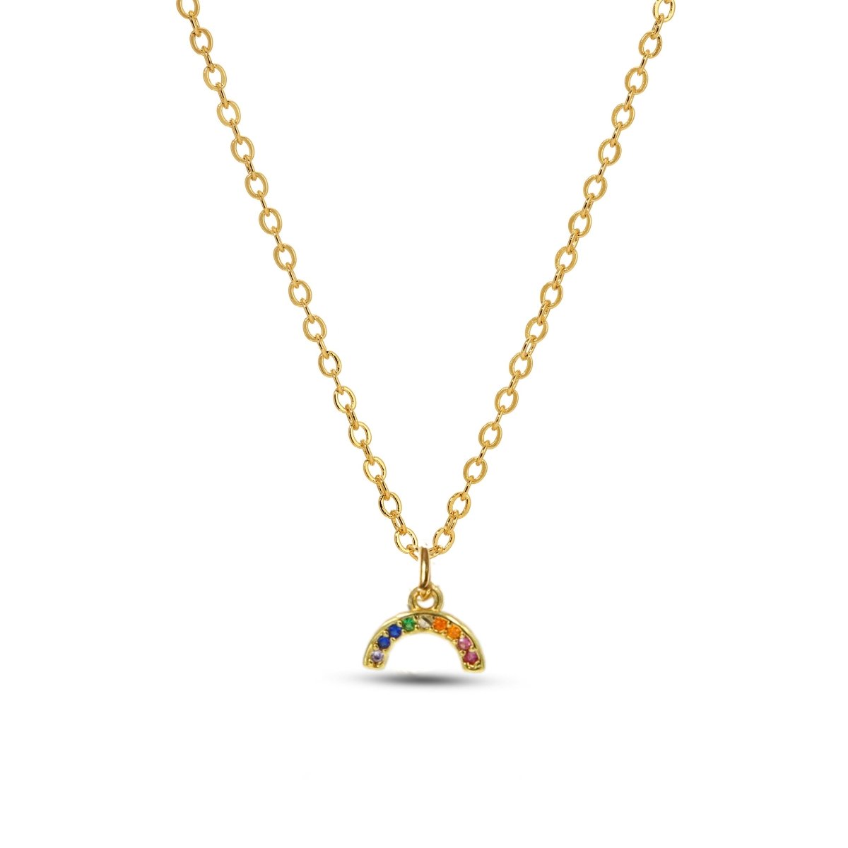 Rainbow Mini Pave pendant necklace. - Sunday Girl by Amy DiLamarraNecklace