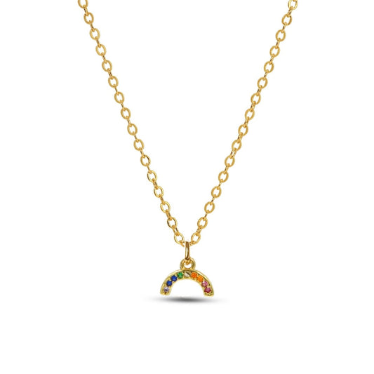 Rainbow Mini Pave pendant necklace. - Sunday Girl by Amy DiLamarraNecklace
