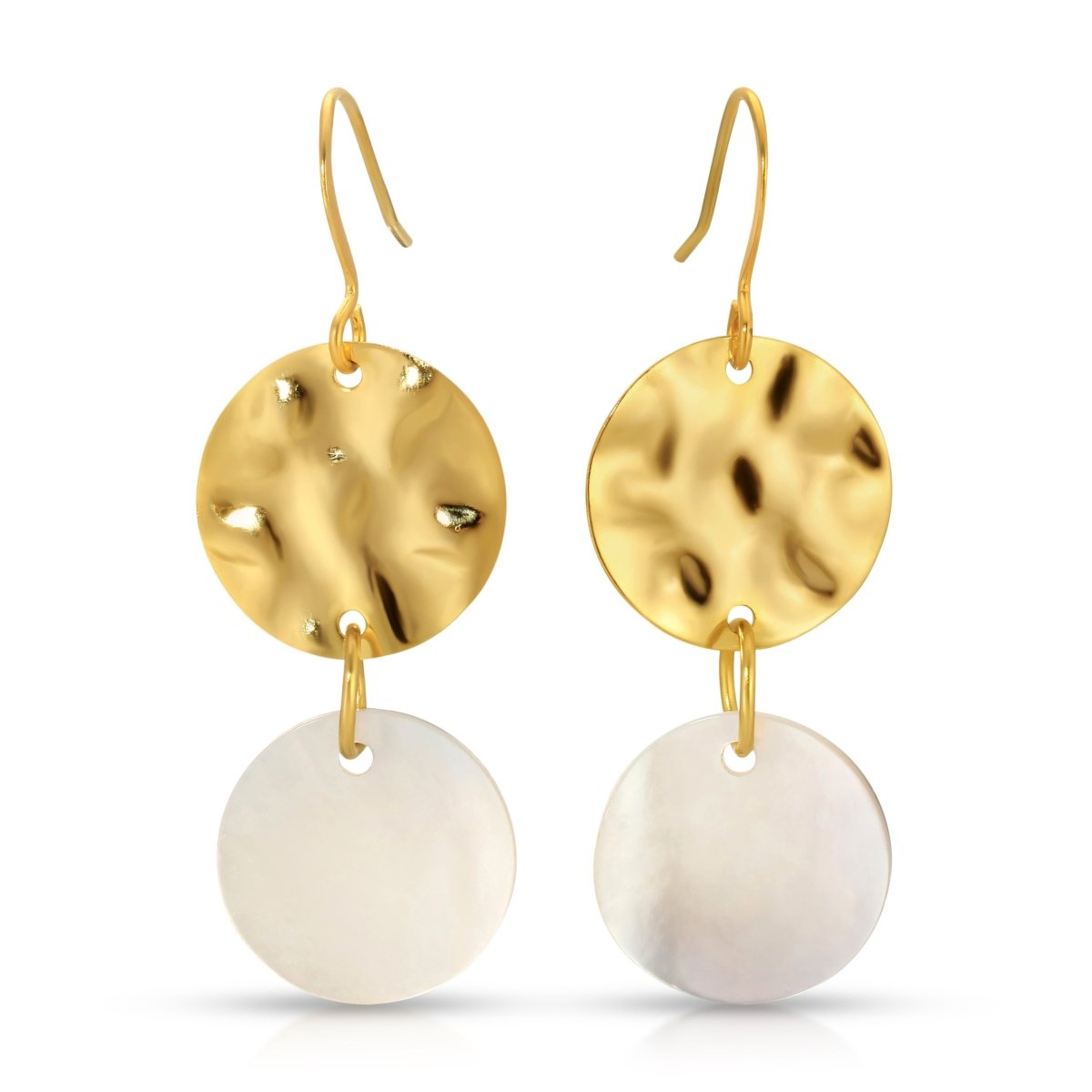 Shimmery Twisted Metal & Shell Earrings - Sunday Girl by Amy DiLamarraEarrings