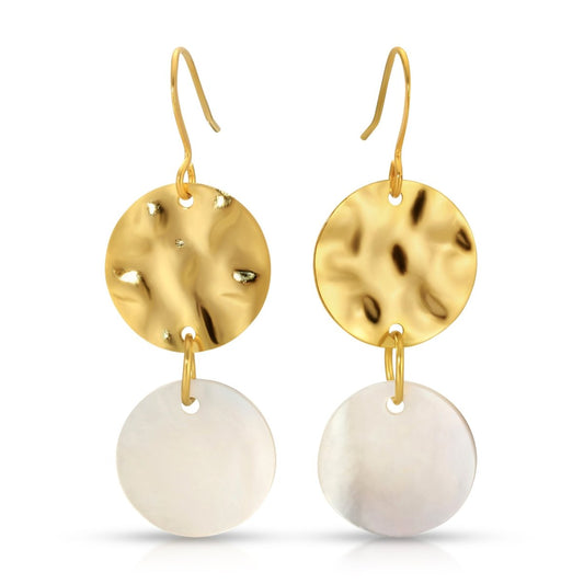Shimmery Twisted Metal & Shell Earrings - Sunday Girl by Amy DiLamarraEarrings