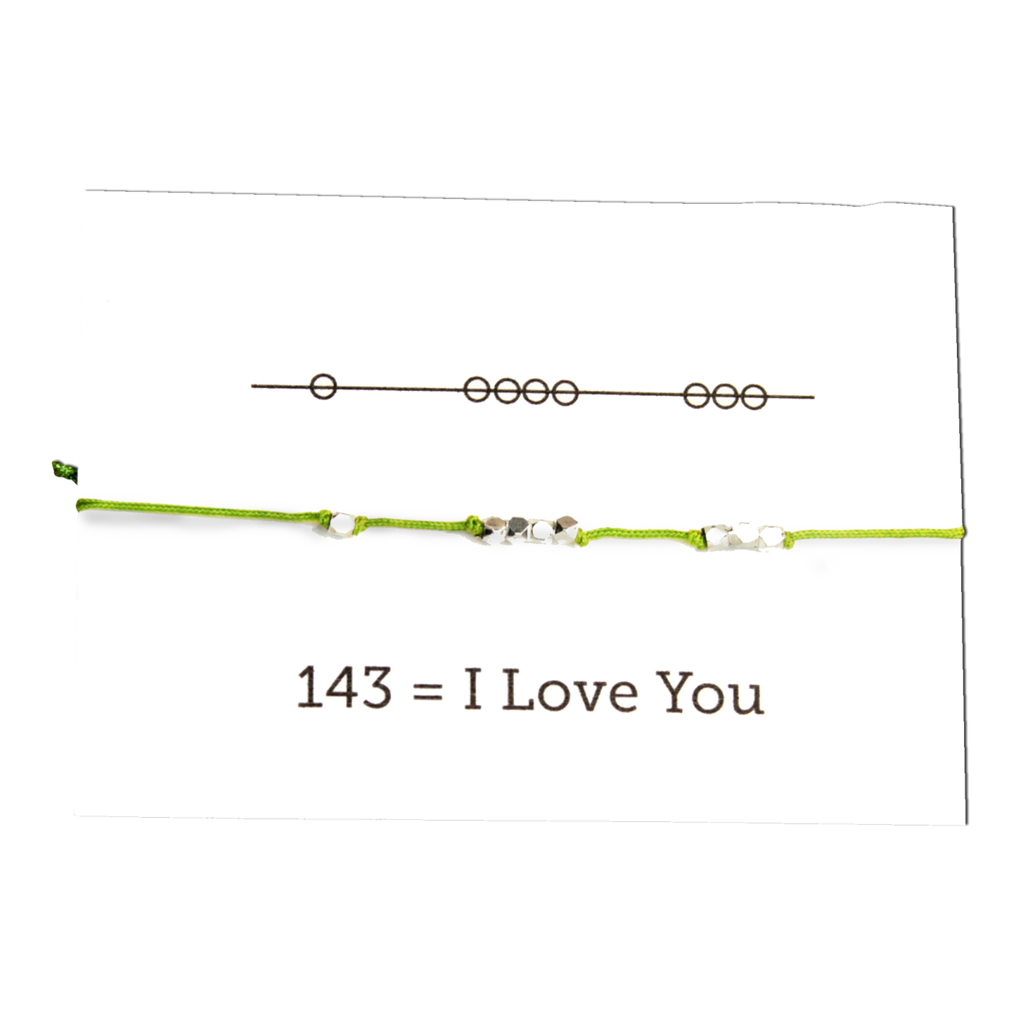 I Love You 143 Cord Bracelet - Avocado
