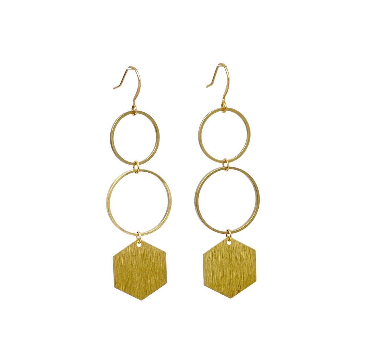 Cascading Brass Geo Dangle Earrings - Sunday Girl by Amy DiLamarraEarrings