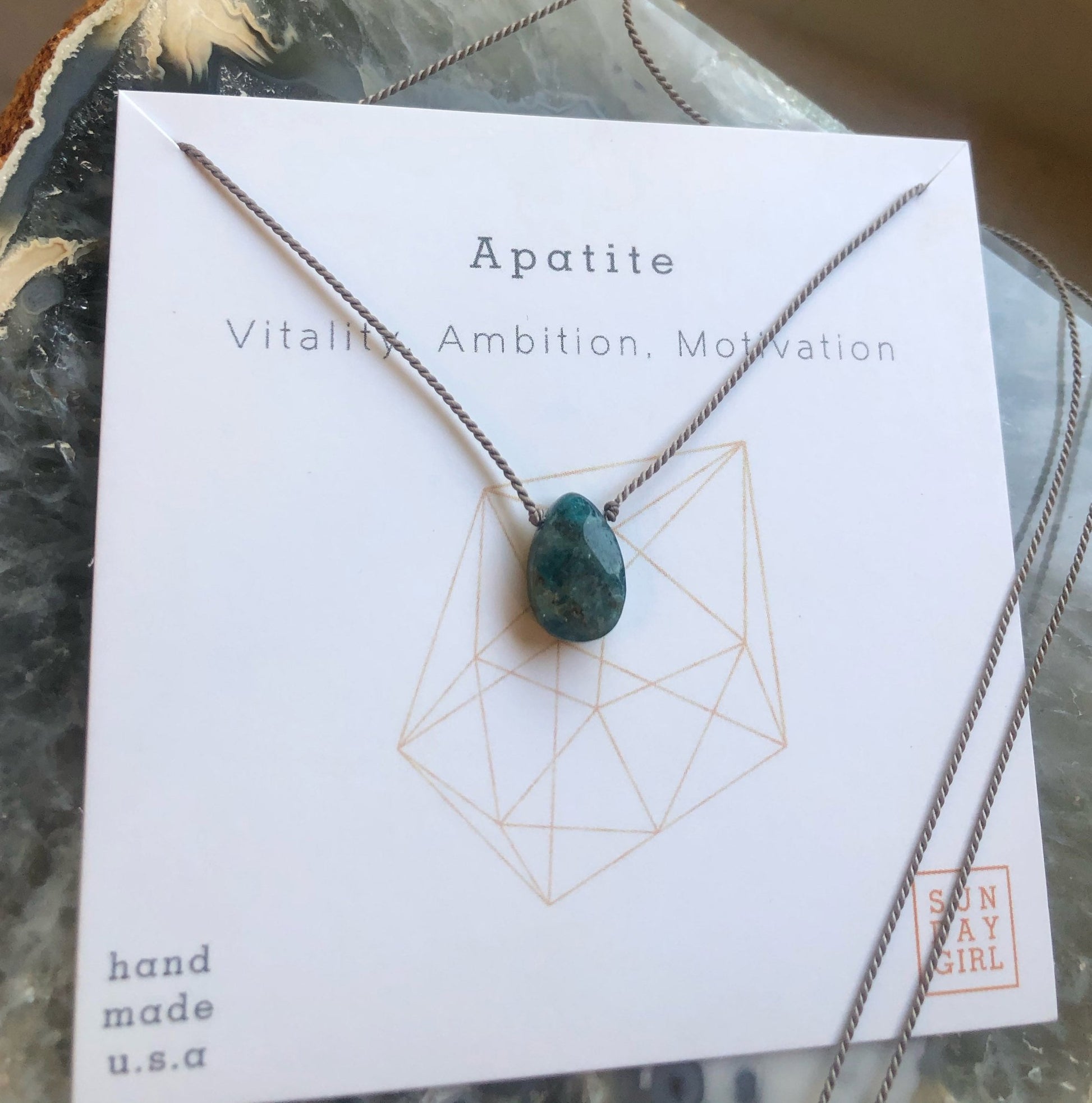 Crystal Intention Necklace - Apatite - Sunday Girl by Amy DiLamarraNecklace