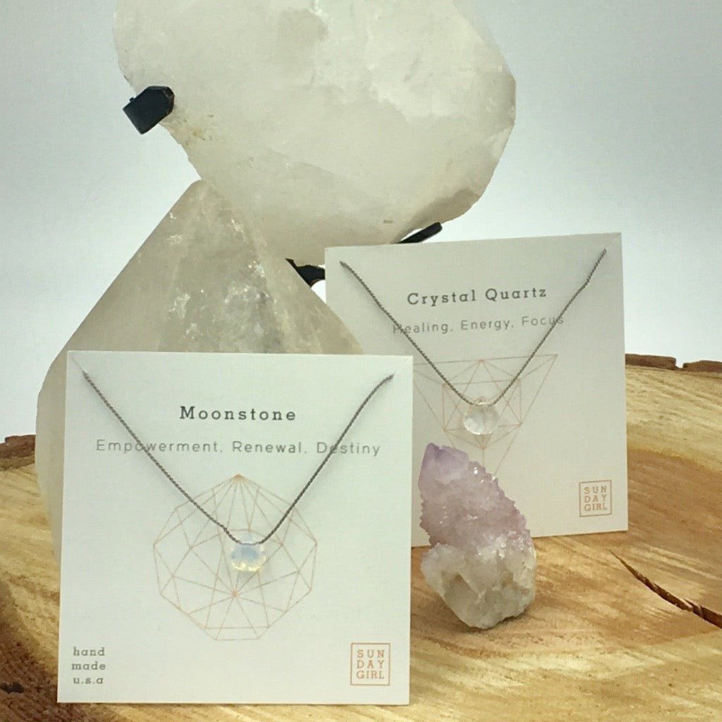 Crystal Intention Necklace - Moonstone - Sunday Girl by Amy DiLamarraNecklace