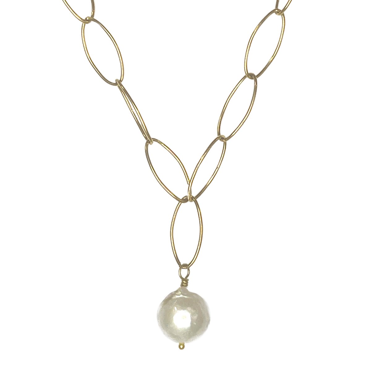 Damiana Blobby Pearl Oval Chain Necklace - Sunday Girl by Amy DiLamarraNecklaces