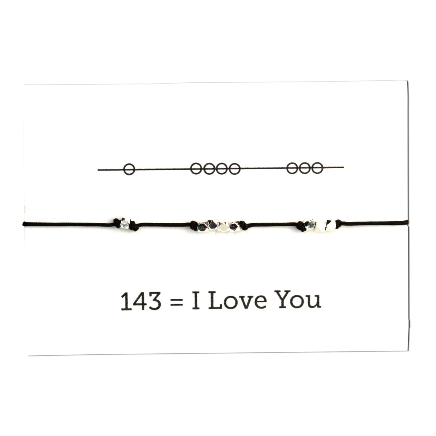 I Love You 143 Cord Bracelet - Black - Sunday Girl by Amy DiLamarraBracelet