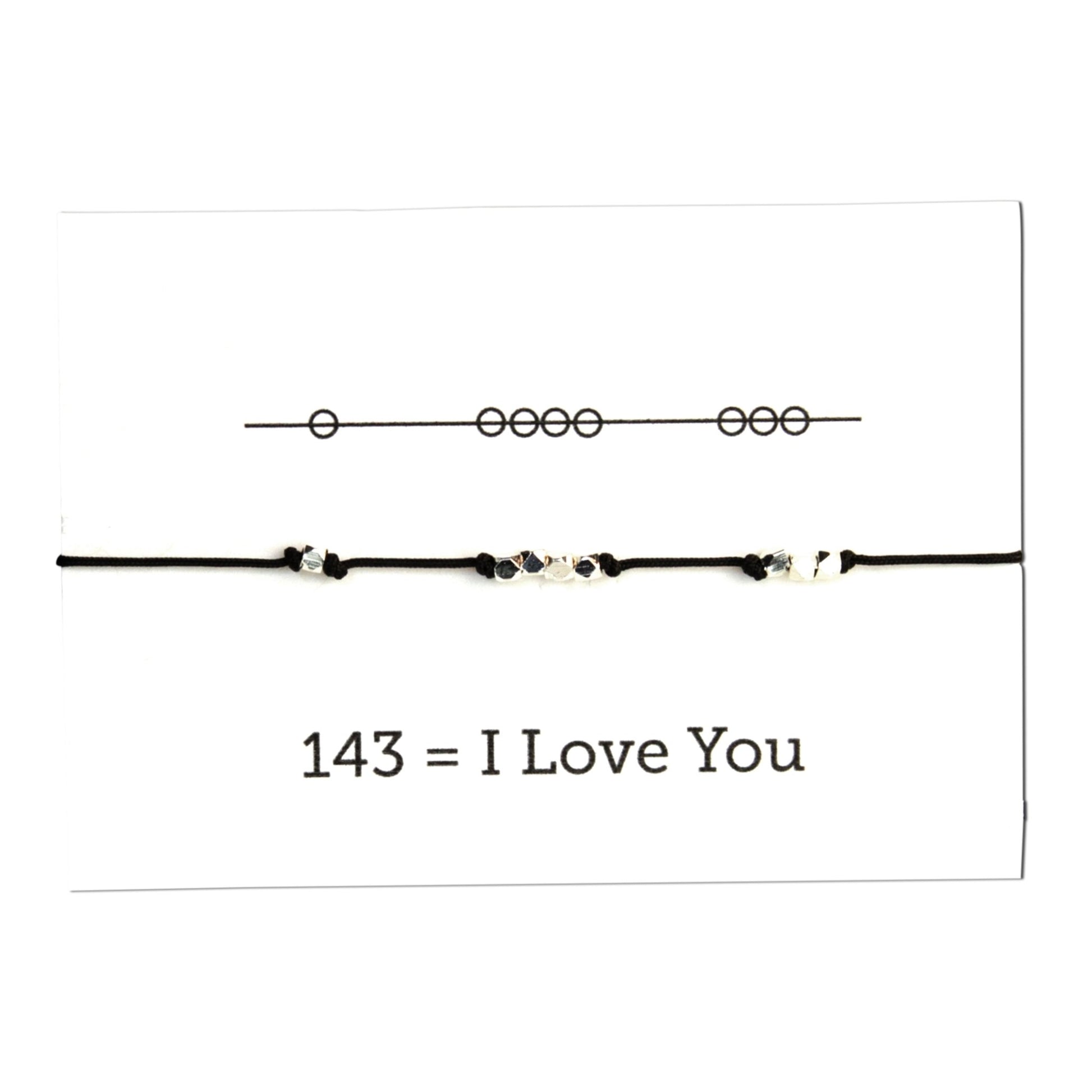 I Love You 143 Cord Bracelet - Black - Sunday Girl by Amy DiLamarraBracelet