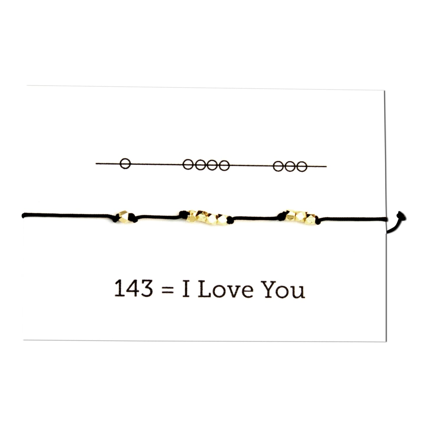 I Love You 143 Cord Bracelet - Black - Sunday Girl by Amy DiLamarraBracelet