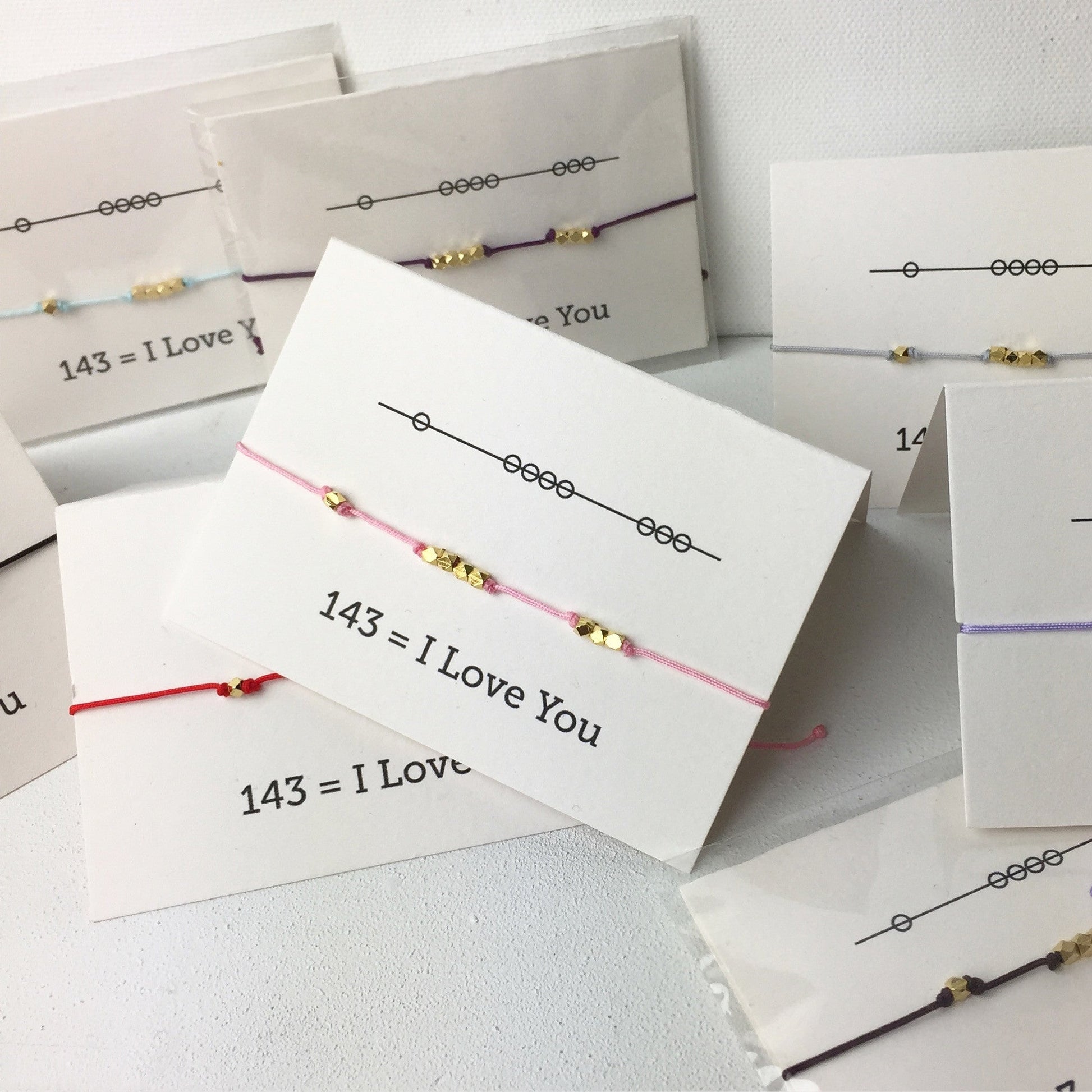 I Love You 143 Cord Bracelet - Black - Sunday Girl by Amy DiLamarraBracelet