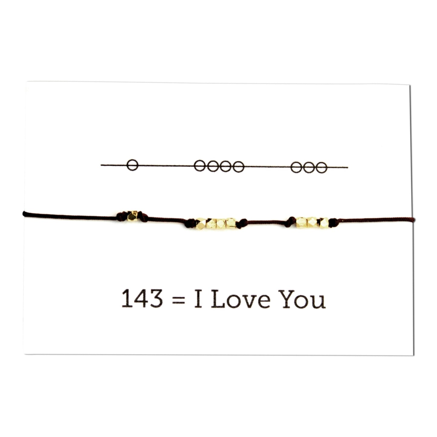 I Love You 143 Cord Bracelet - Chocolate - Sunday Girl by Amy DiLamarraBracelet