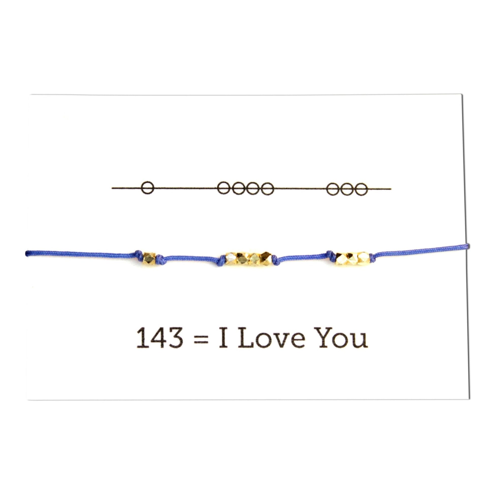 I Love You 143 Cord Bracelet - Electric Blue - Sunday Girl by Amy DiLamarraBracelet