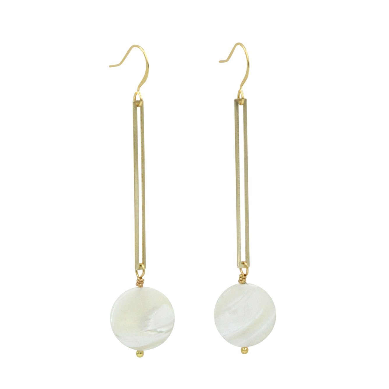 Mother of Pearl Jenna Geo Dangle Earrings - Sunday Girl by Amy DiLamarraEarrings