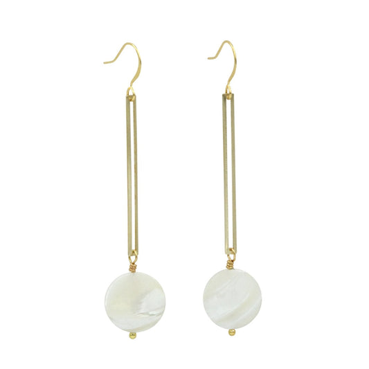 Mother of Pearl Jenna Geo Dangle Earrings - Sunday Girl by Amy DiLamarraEarrings