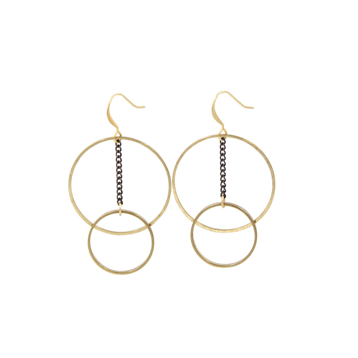 Odette Double Ring Chain Dangle Earrings - Sunday Girl by Amy DiLamarraEarrings