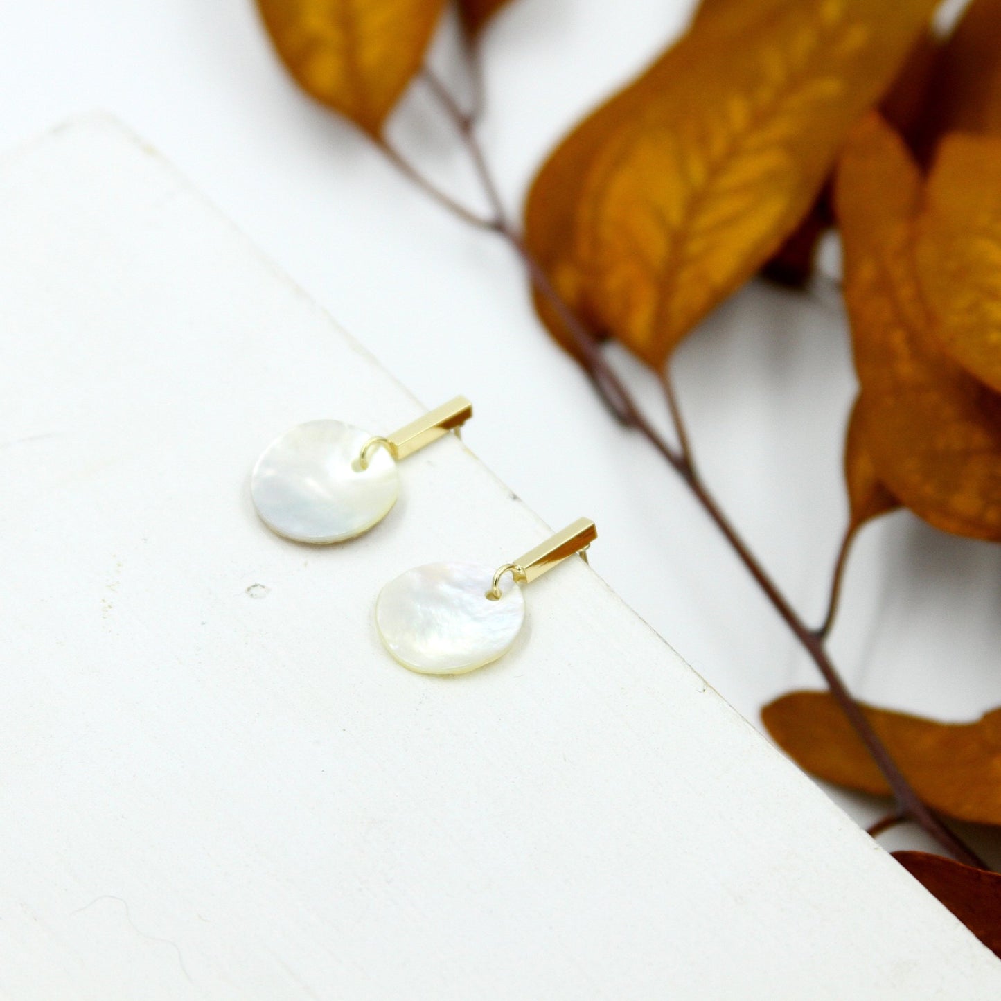 Ona Minimalist Geo Earrings Shell - Sunday Girl by Amy DiLamarraEarrings