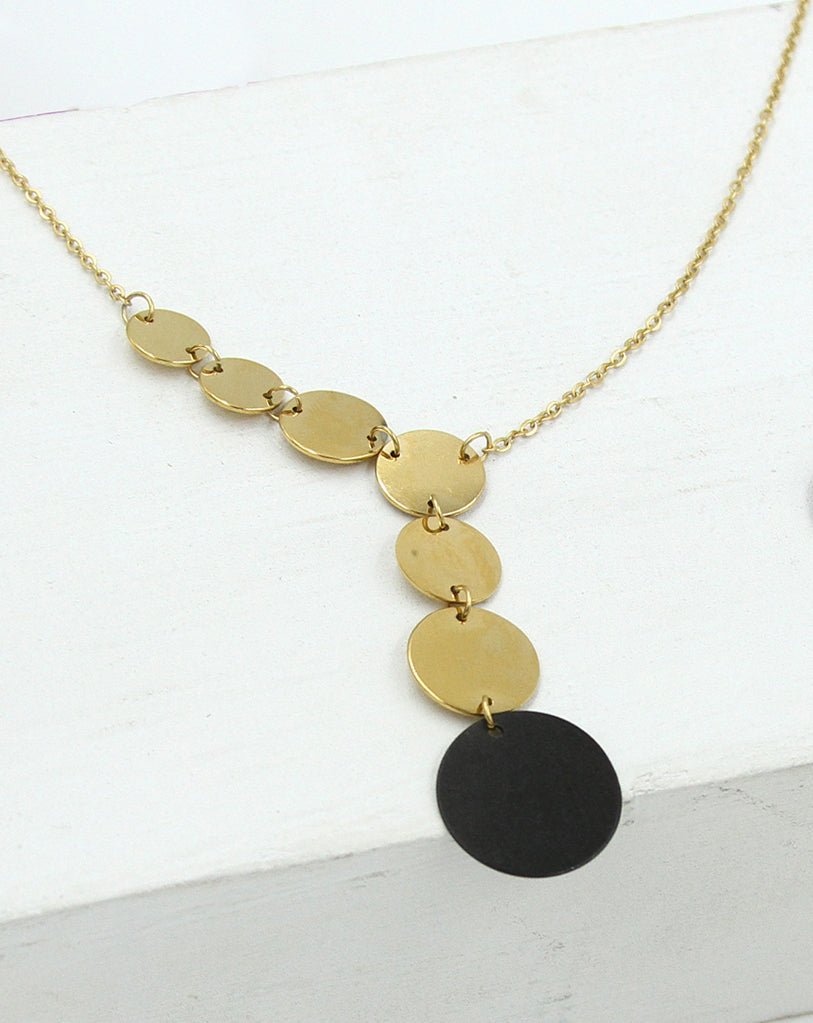 Paola Asymmetrical 2 tone Geo-Chic Necklace - Sunday Girl by Amy DiLamarraNecklaces