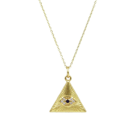 Pave Pyramid Eye Talisman Necklace - Sunday Girl by Amy DiLamarraNecklace