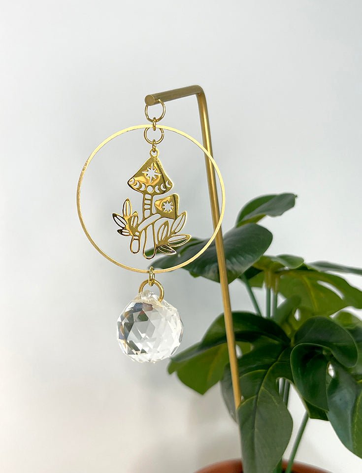 Plant Stick Shroomies with Suncatcher Crystal - Sunday Girl by Amy DiLamarraSuncatcher