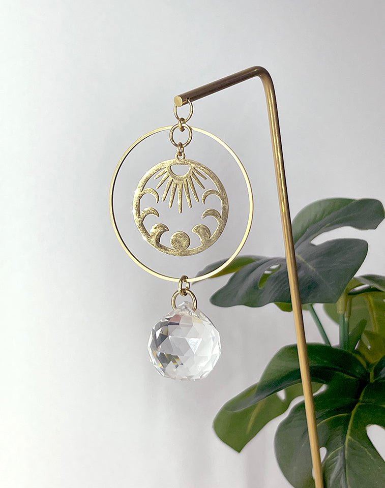 Plant Stick Sun Ray Moon Phase with Suncatcher Crystal - Sunday Girl by Amy DiLamarraSuncatcher