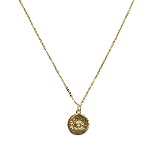 Round Eye with CZ Charm pendant necklace - Sunday Girl by Amy DiLamarraNecklace